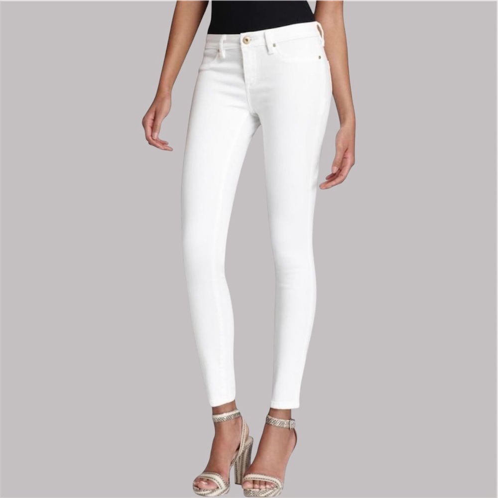 Blank NYC The Mercer Stretch White Denim Skinny Ankle Jeans, Size 27